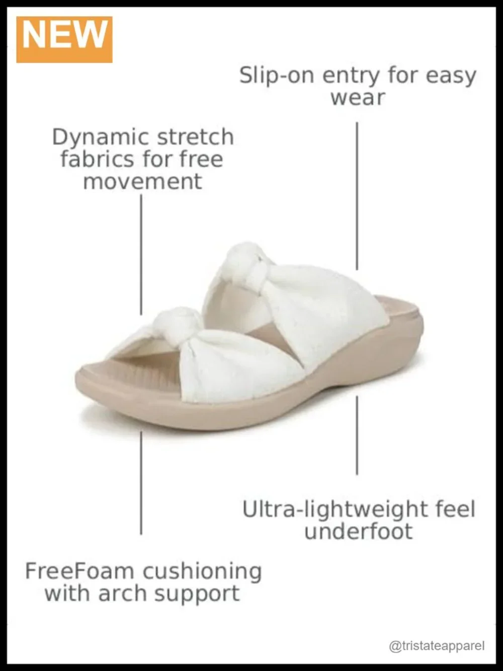 Slide Sandal with FreeFoam Cushioning Arch Support Slip-On Casual Everyday